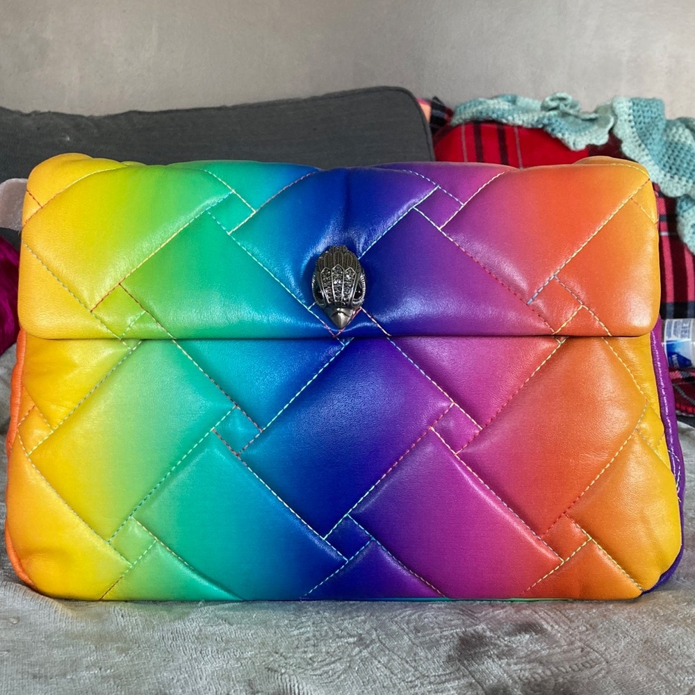 Kurt Geiger Large Kensington Ombre Rainbow Leather Bag